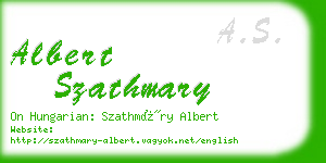 albert szathmary business card